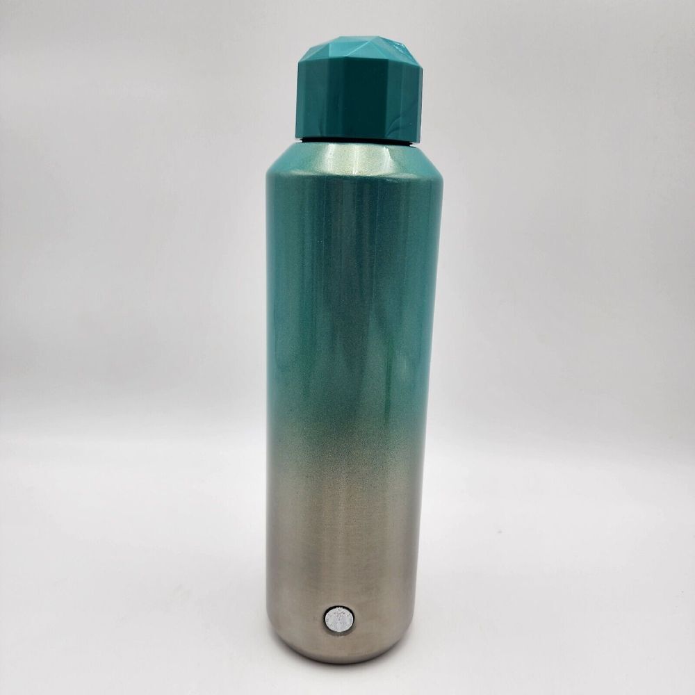 Starbucks Stainless Steel Jewel Lid 20oz Glitter‎ Silver Teal Ombré
